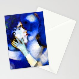 Marc Chagall Blue Lovers Stationery Card