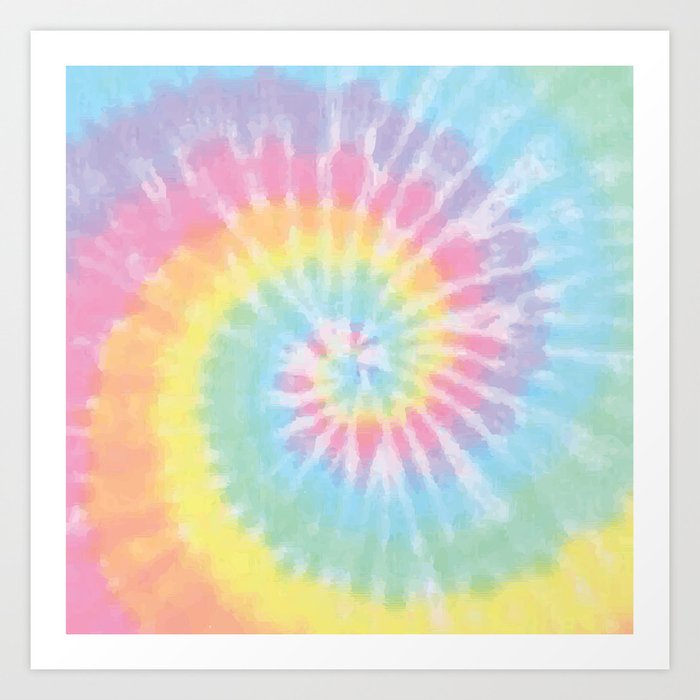 Pastel Tie Dye Art Print by Kate and Company | Society6