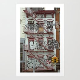 Street art grafitti in Soho Manhattan New York / pastel colorful travel photography/ Fine art print Art Print