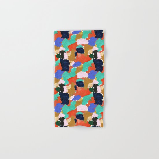 Kara - paint palette abstract minimal modern art bright colorful boho urban painting college dorm Hand & Bath Towel