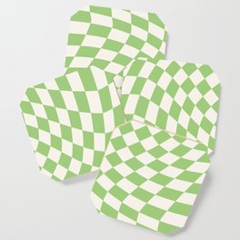 Green Checker Swirl Coaster