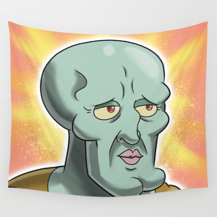 Handsome Squidward Wall Tapestry