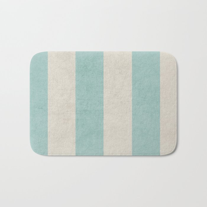 blue striped bath mat
