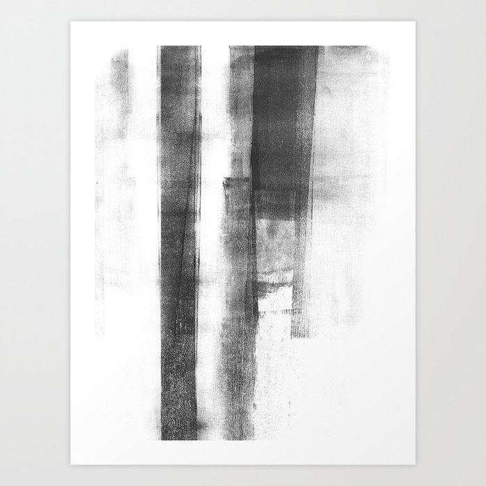Black And White Minimalist Geometric Abstract Painting Structure