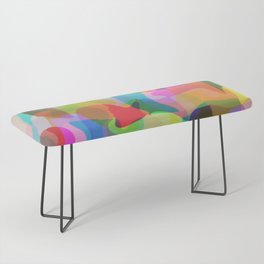 Modern Abstract Chroma Multicolor Bench