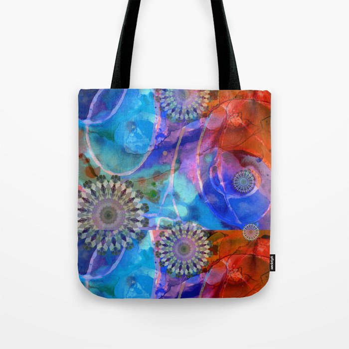 Colorful Blue And Red Art - Amused Tote Bag