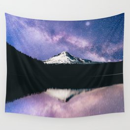 Super Starry Night - Mount Hood Stars Mountain Adventure Wall Tapestry