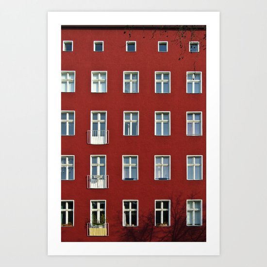 The red building Art Print
