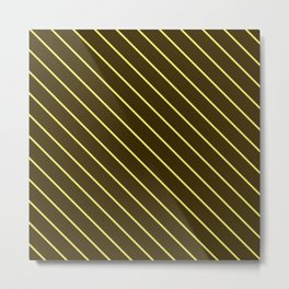 Brown And Yellow Stripes Metal Print | Yellowstripes, Vintage, Stripeypattern, Yellow, Graphicdesign, Geometric, Stripespattern, Diagonal, Pattern, Bold 