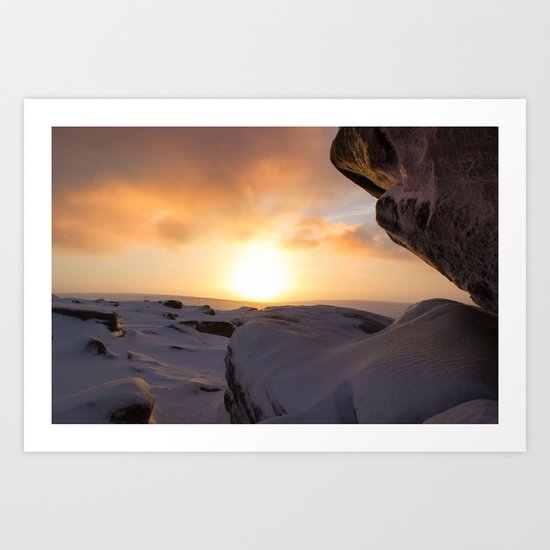 Winter Sunrise on Higger Tor Art Print