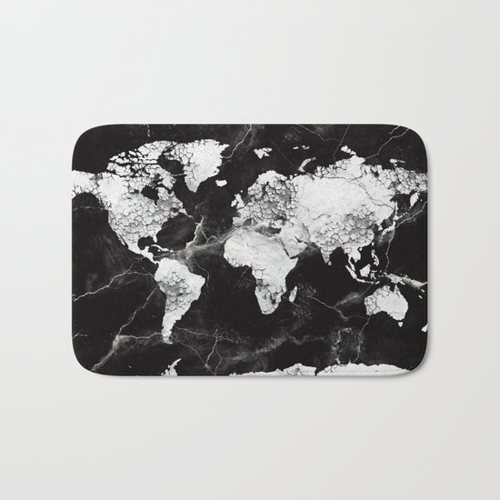 world map marble 4 Bath Mat