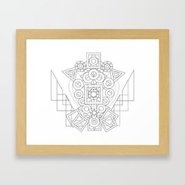 "Mechanical Bull" Geometric Pattern - Digital Drawing Framed Art Print