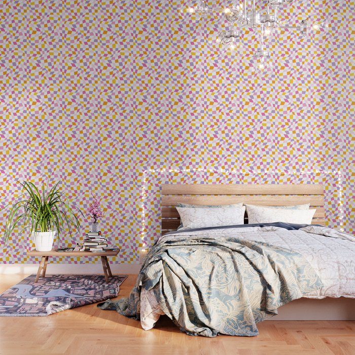 Colorful Wavy Checkerboard Pattern-Y2K Aesthetic Wallpaper by Essentially  Nomadic