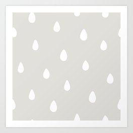 Gray Raindrop - Baby Room Pattern Art Print | Tearpattern, Waterdroppattern, Graypattern, Pattern, Baby, Babypattern, Teardrop, Graytear, Rainpattern, Cartoon 