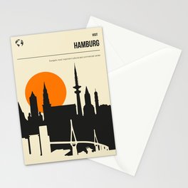 Hamburg Germany Minimal Book Cover Travel Poster Stationery Card