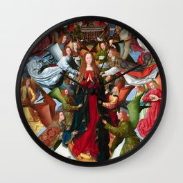 Virgin Mary, Queen of Heaven by Master of the Saint Lucy Legend Wall Clock