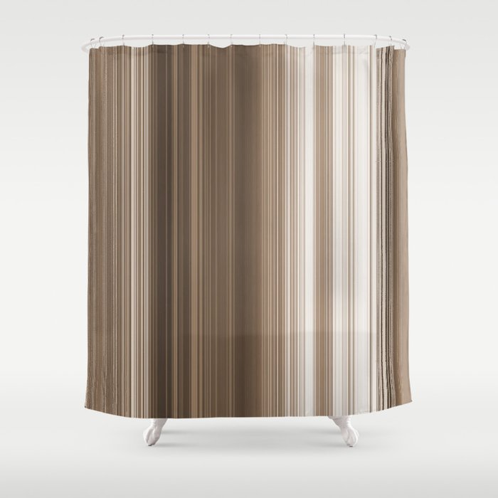 Taupe Skinny Stripes Shower Curtain By Vintageappeal623 Society6