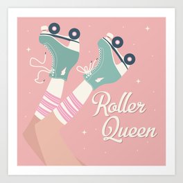 Roller skates girl 02 Art Print