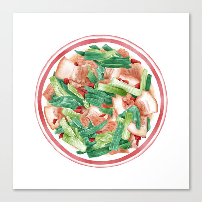 Double Cooked Pork Slices | 回锅肉 Canvas Print