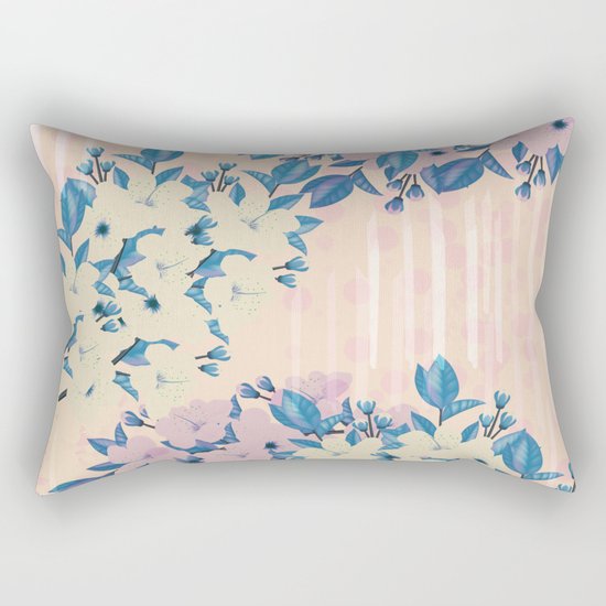 Pink Floral Rectangular Pillow