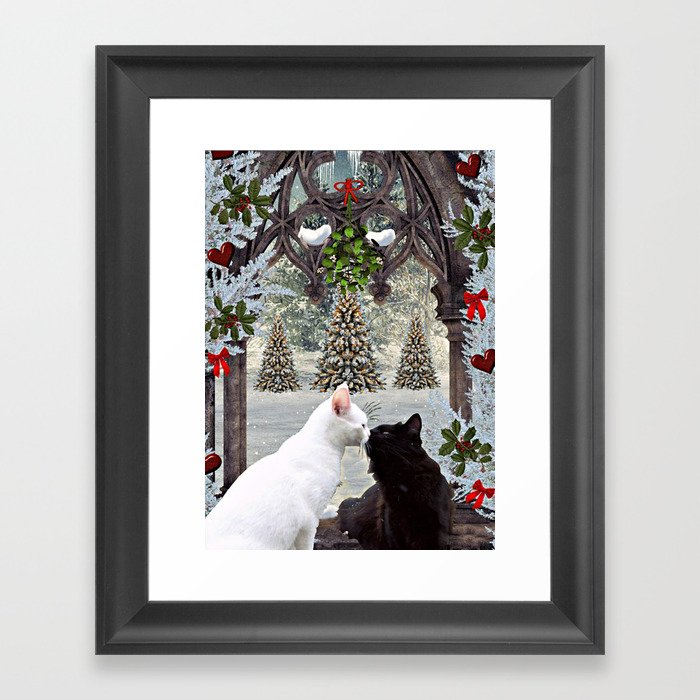 Christmas Kitties Framed Art Print