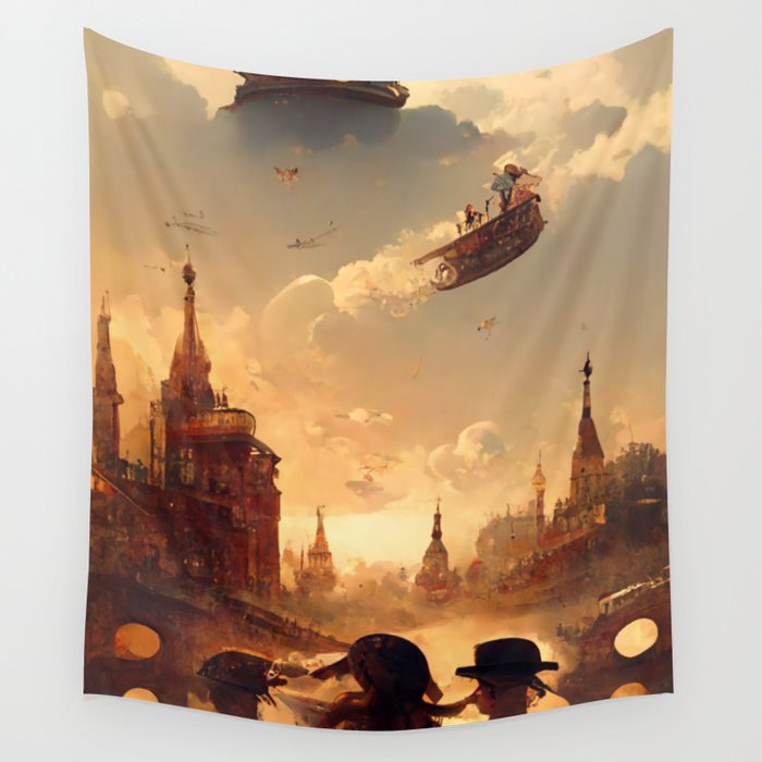 Steampunk Summer Day Wall Tapestry