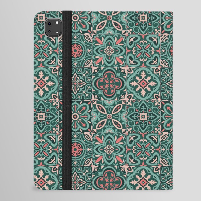 Peranakan Art Nouveau Tiles (Mixed Patterns in Peach Garden) iPad Folio Case