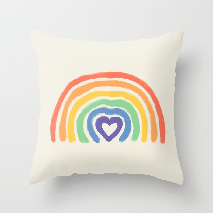 Rainbow Heart Throw Pillow By Nduenas Society6
