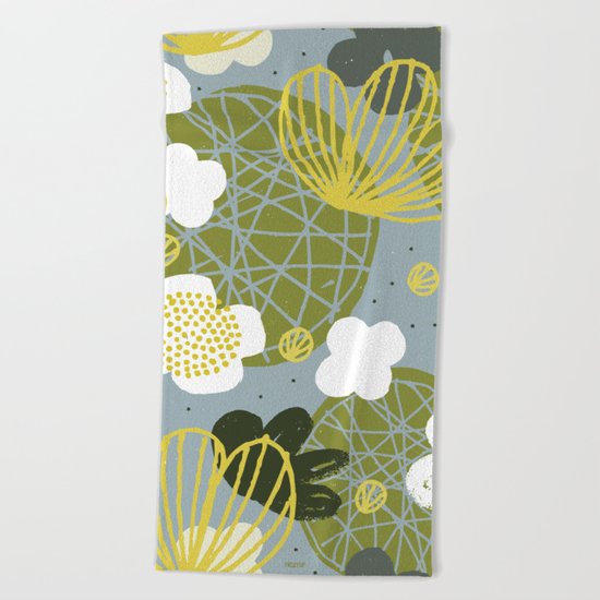 Kokedama Garden by Friztin Beach Towel