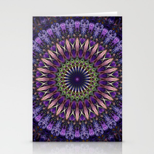 Lilac and golden mandala Stationery Cards