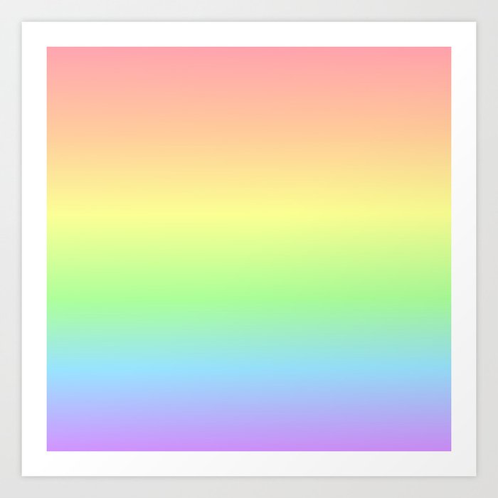 Pastel Rainbow Gradient Art Print By Colorpopdesign Society6