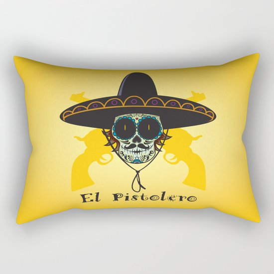 El Pistolero.Mexican sugar skull Rectangular Pillow