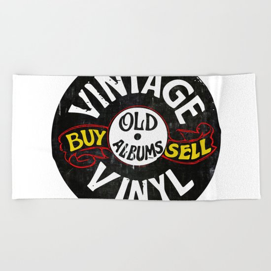 Vintage Vinyl Beach Towel