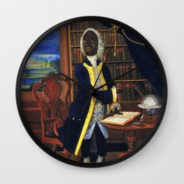 1740 Sir Francis Williams colonial African writer and teacher portrait in Spanish Town painting Wall Clock