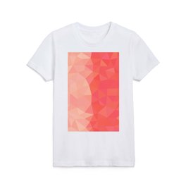 Peach and Light Red Abstract Geometric Pattern Design Kids T Shirt