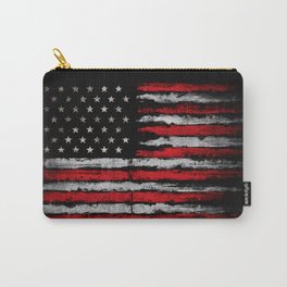Red & white Grunge American flag Carry-All Pouch