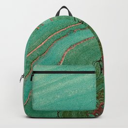 teal gold and pink acrylic agate Backpack