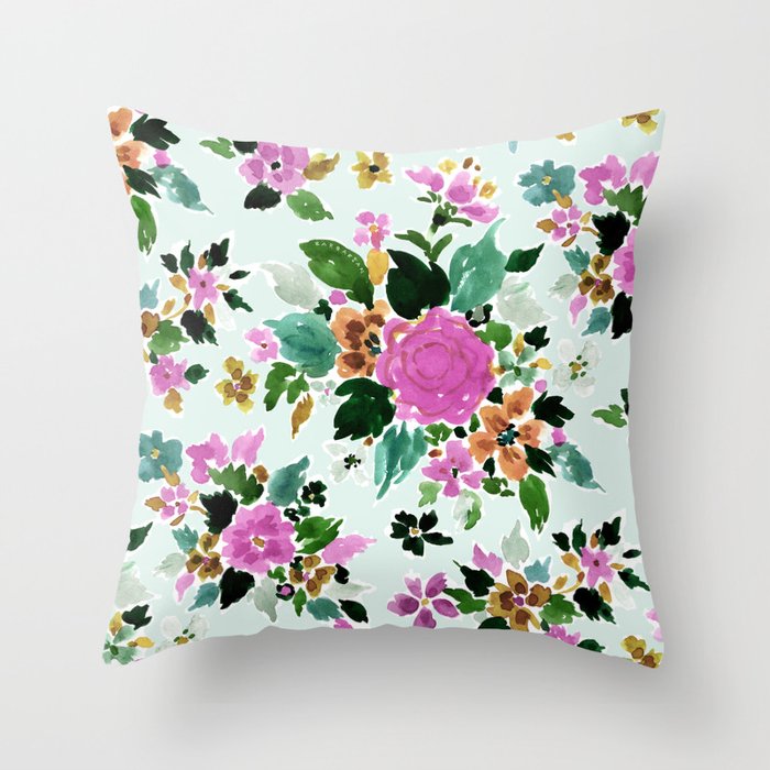 WHIMSY Wild Floral Throw Pillow
