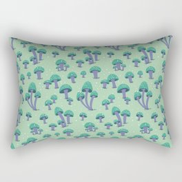 Magic Mushrooms in Green Rectangular Pillow