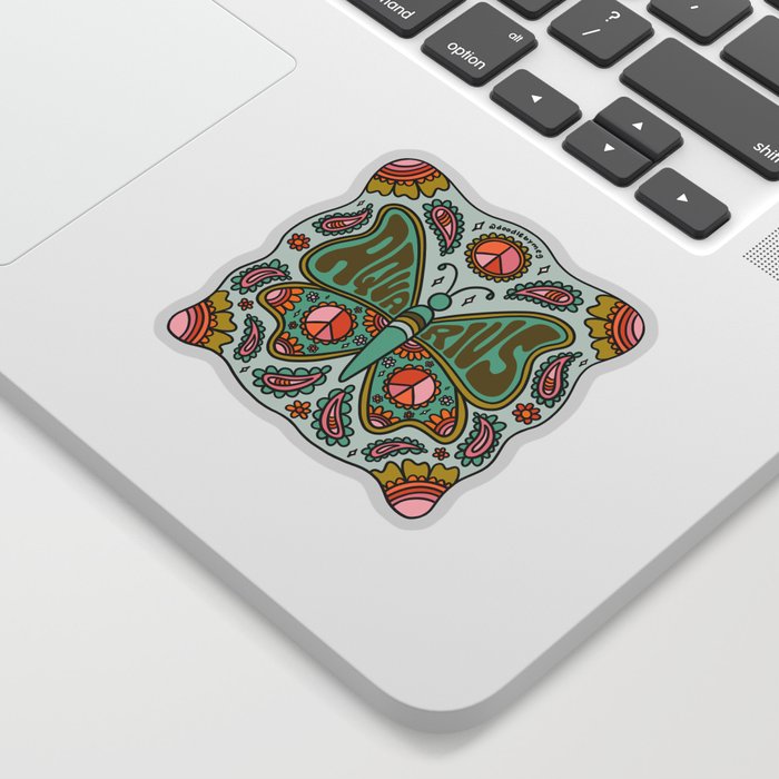 Aquarius Butterfly Sticker