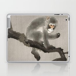 Monkey sitting on persimmon tree - Vintage Japanese Woodblock Print Laptop Skin