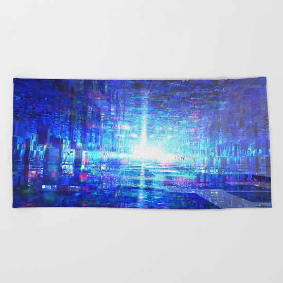 Blue Reflecting Tunnel Beach Towel