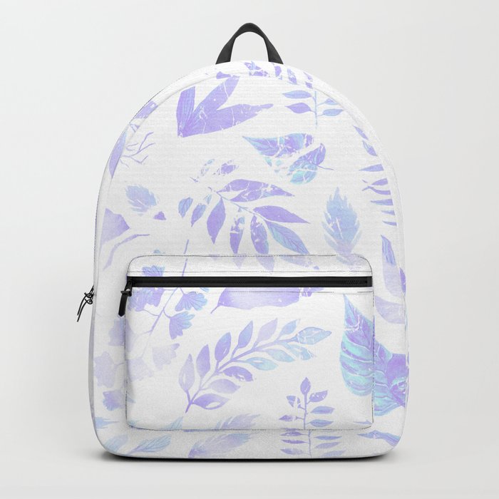 Hand painted pastel lavender violet teal watercolor floral Backpack