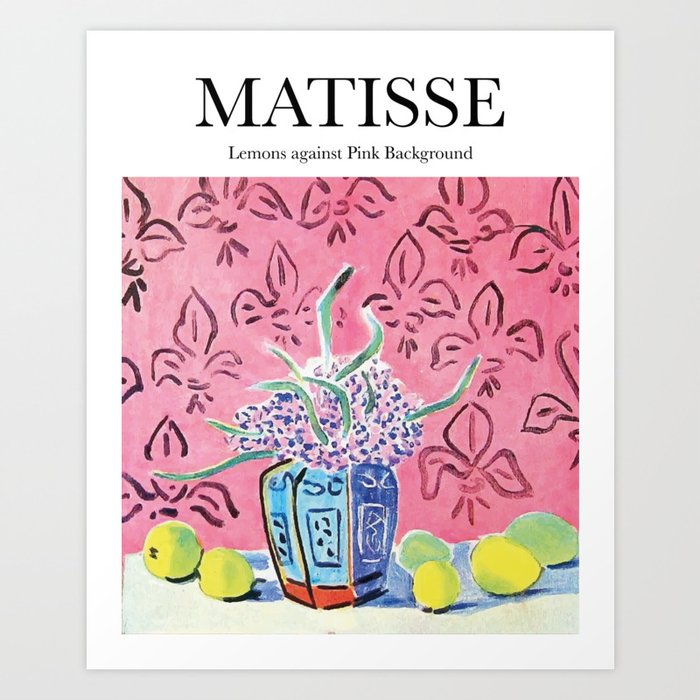 Matisse - Lemons against Pink Background Art Print