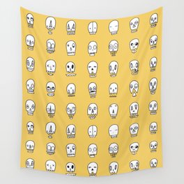 Funny skulls yello Wall Tapestry