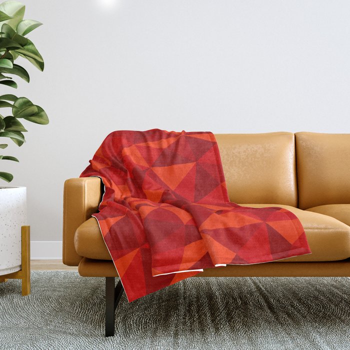 Red Triangle Pattern Throw Blanket