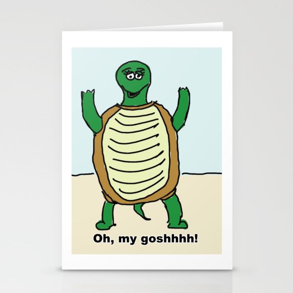 Drunk Turtle w/caption Stationery Cards