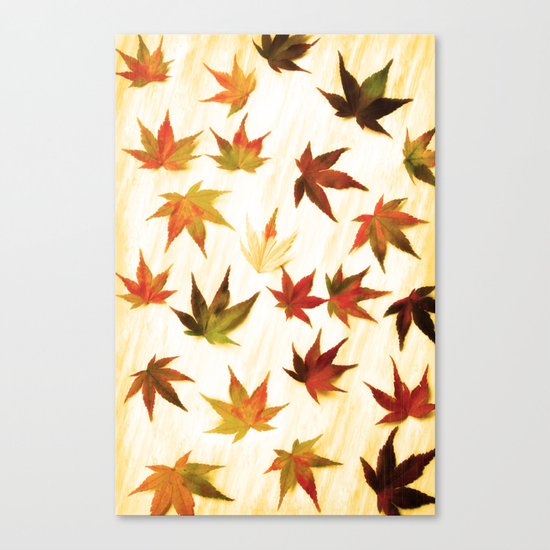 AUTUMN LEAVES PATTERN #3 #decor #art #society6 Canvas Print