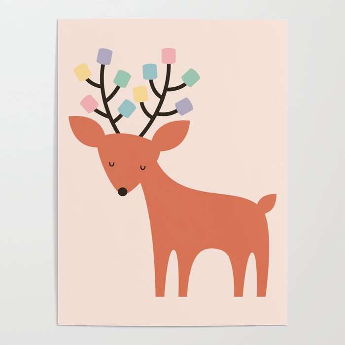 Deer Marshmallow Poster