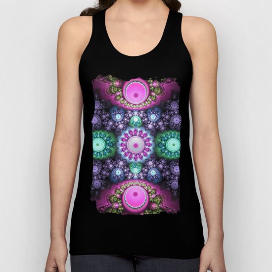 Decorative round patterns, fractal abstract Unisex Tank Top